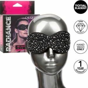 CalExotics Radiance Blackout Eye Mask with Rhinestone Accents, Black