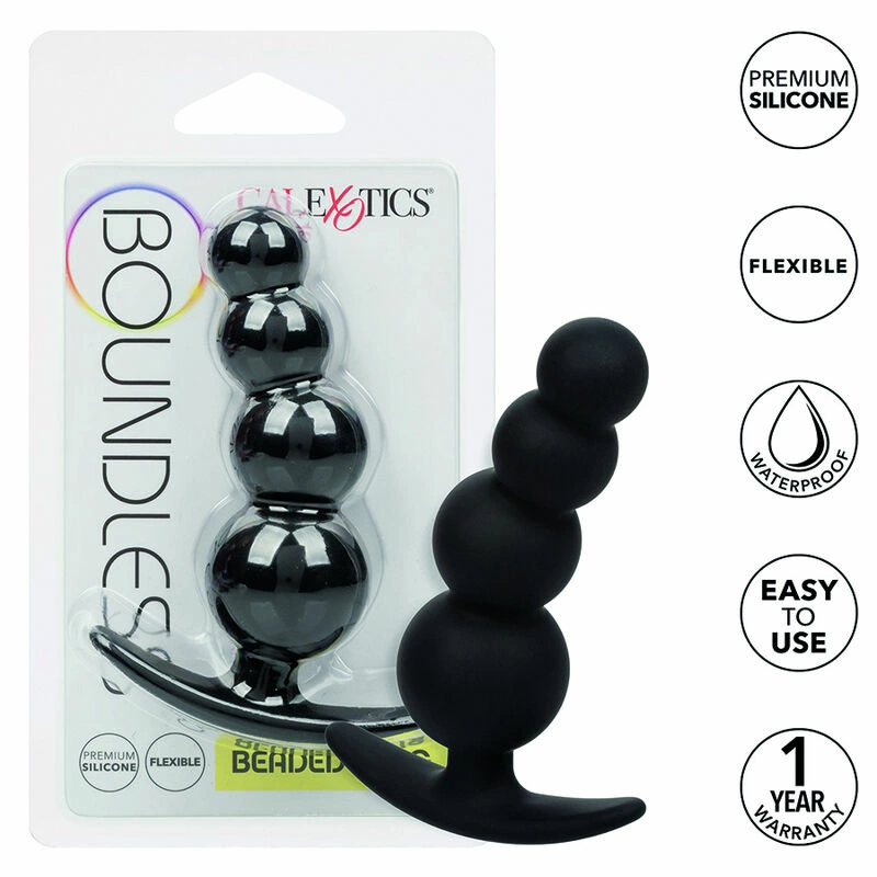 CalExotics Boundless Beaded Plug Flexible Silicone 9cm Black