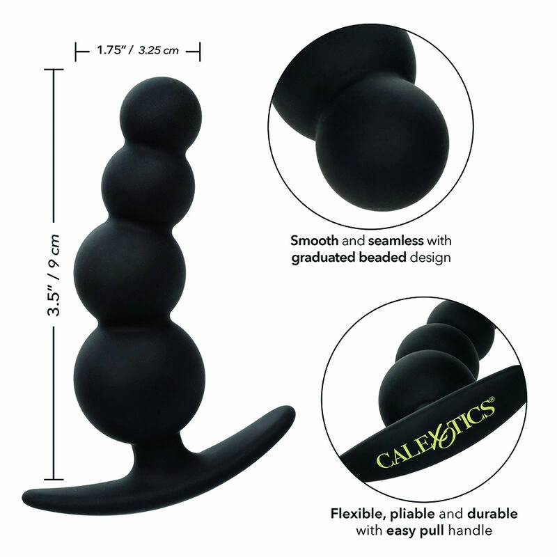 CalExotics Boundless Beaded Plug Flexible Silicone 9cm Black