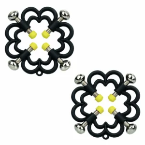 CalExotics beribės reguliuojamos spenelių rankenos – 4 taškų metaliniai spaustukai, 2 vnt.