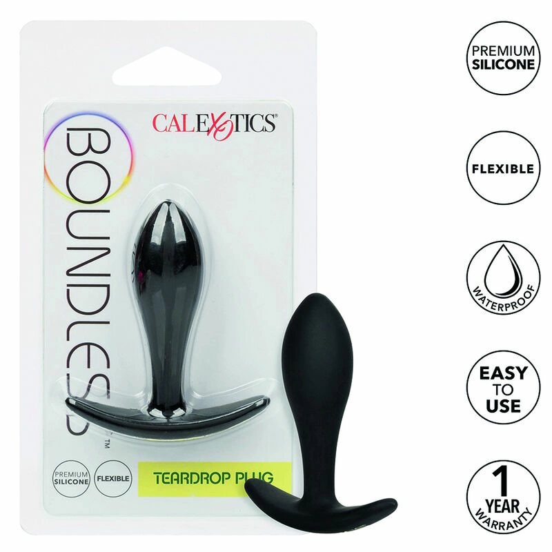 CalExotics Boundless Teardrop Plug Slim Silicone 7.5 cm Flexible Handle