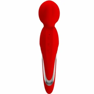 Pretty Love Walter Vibrating Wand Red - 7 Modes, Silicone, USB Rechargeable