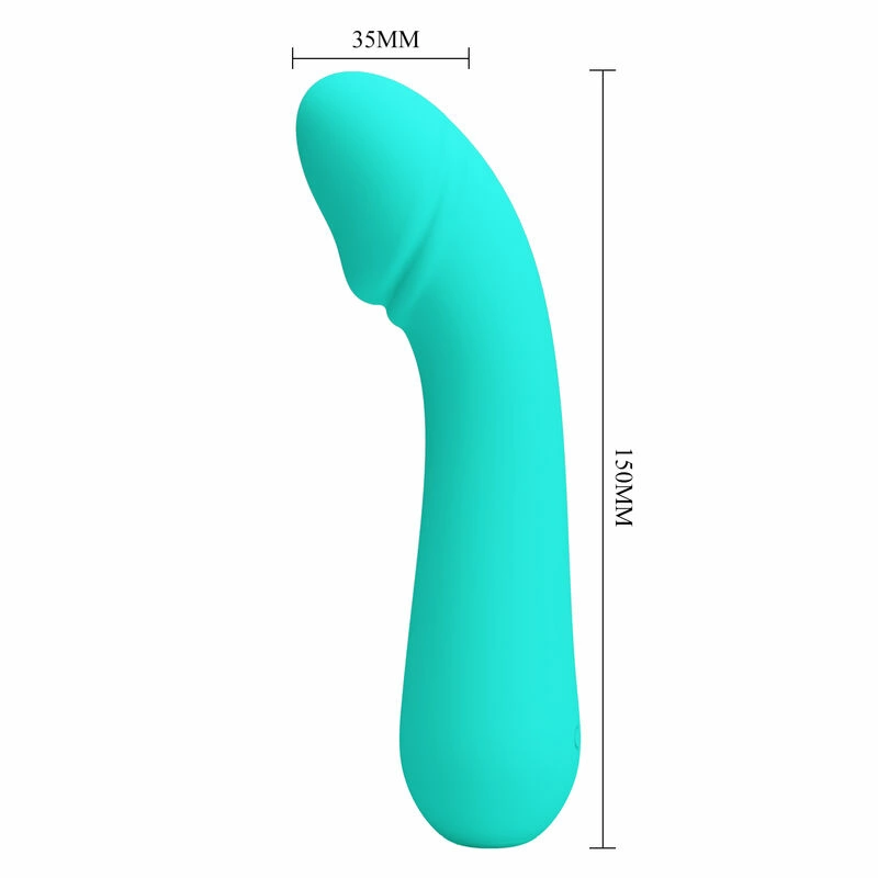 Pretty Love Cetus Flexible Silicone Vibrator Aqua Green USB 12 Modes
