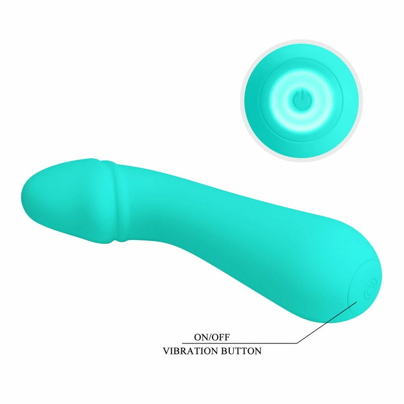 Pretty Love Cetus Flexible Silicone Vibrator Aqua Green USB 12 Modes