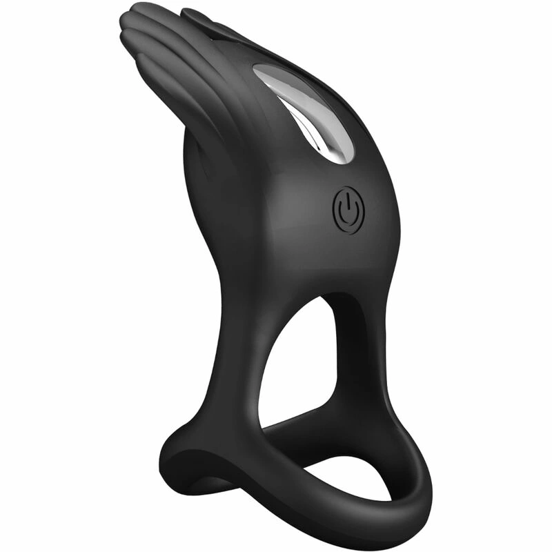 Pretty Love Silas Silicone Vibrating Ring 7 Modes USB Black