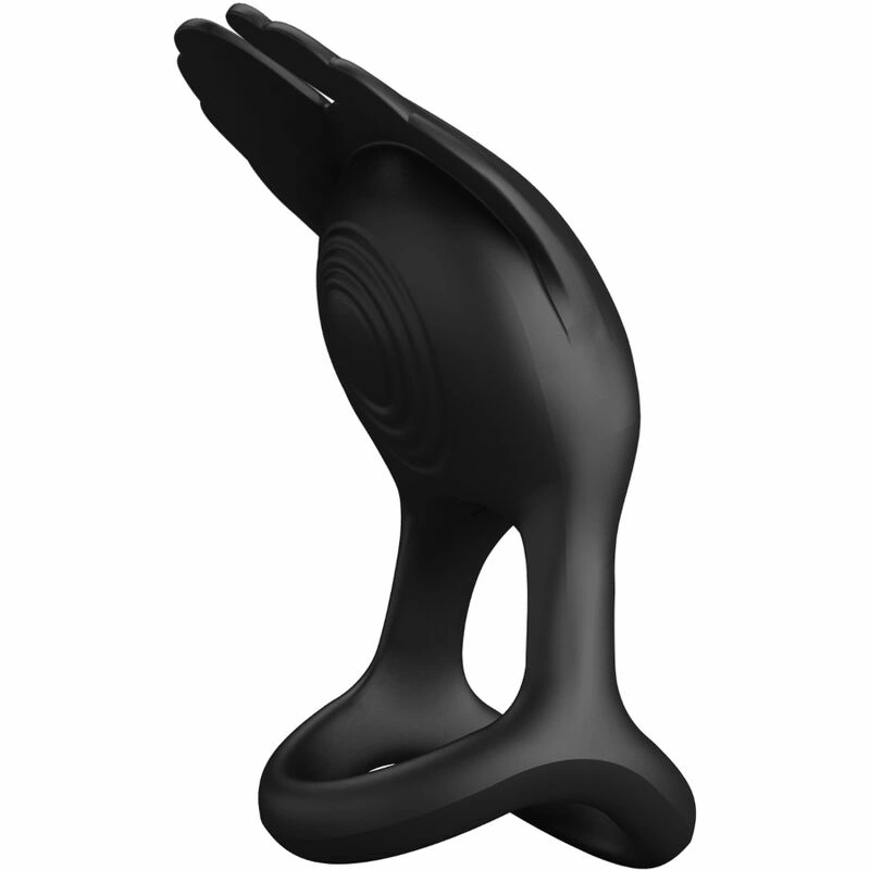 Pretty Love Silas Silicone Vibrating Ring 7 Modes USB Black