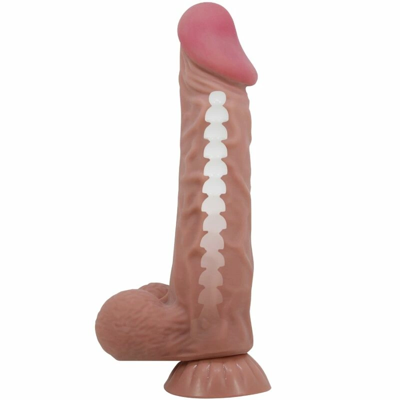 Pretty Love Sliding Skin Series Intimate Machine with Suction Cup Brown 24cm