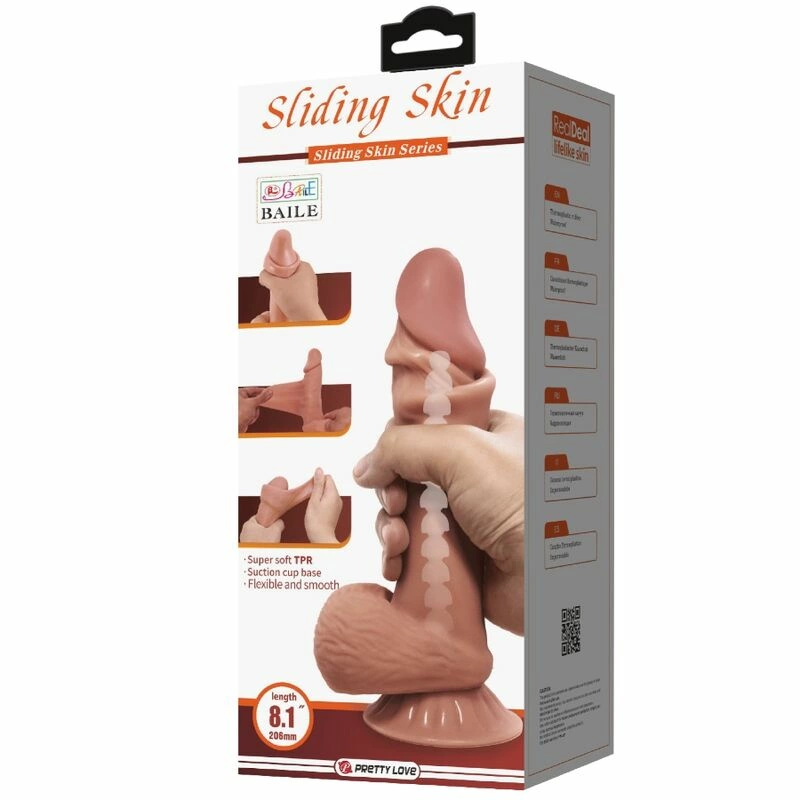 Pretty Love Sliding Skin Series Brown Flexible Model with Suction Cup 21.8cm