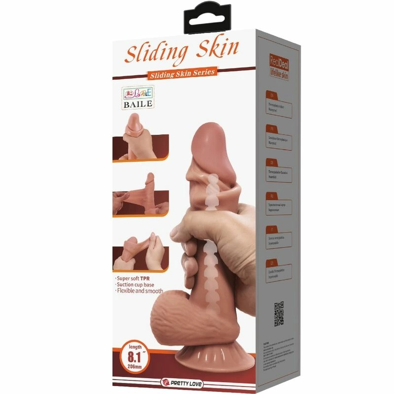 Pretty Love Sliding Skin Series Model - Brown, Suction Base, 19.4 cm