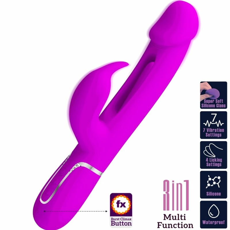 Pretty Love Kampas Fuchsia 3-in-1 Multifunctional Intimate Device