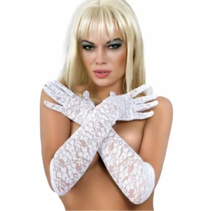 Chilirose CR 3071 White Lace Elegant Evening Gloves - Universal Size
