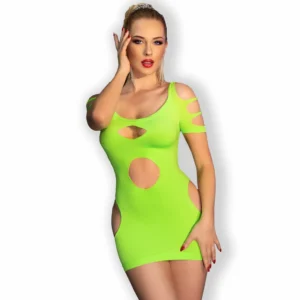 Chilirose CR 4671 Seamless Mini Dress Neon Green S/M
