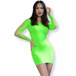 Chilirose CR 4617 Seamless Green Mini Dress S/M - Stretch Fit