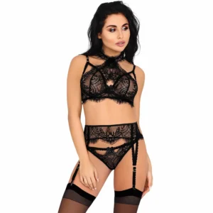 Livco Corsetti Majalesa LC 90526 Black Lace Lingerie Set L/XL