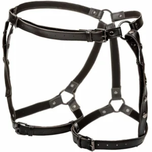CalExotics Euphoria Plus Size Adjustable Riding Thigh Harness - Black Velvet