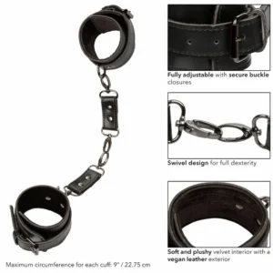 CalExotics Euphoria Adjustable Velvet & Vegan Leather Wrist Restraints