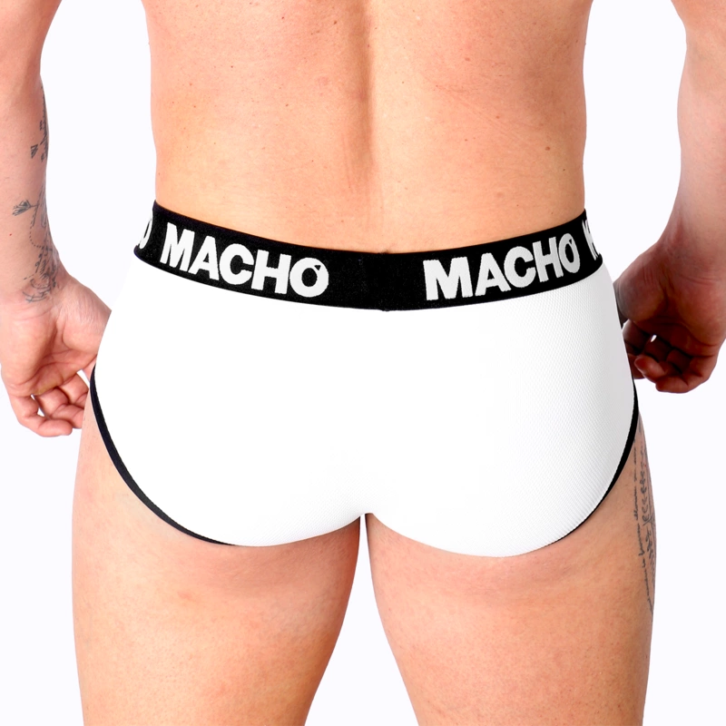 Macho MS30BL Classic Briefs White L Breathable Lycra Comfort Fit
