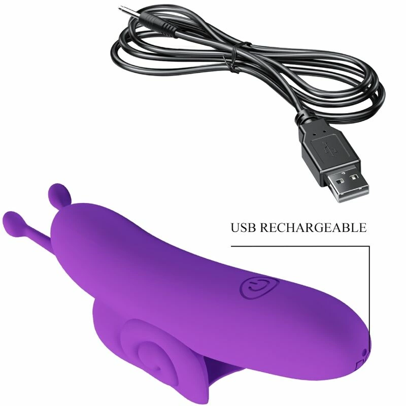 Pretty Love Snail Intimate Finger Device 10 Modes Purple USB Rechargeable