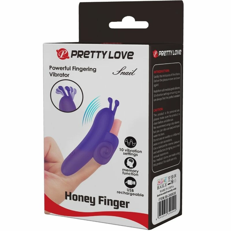 Pretty Love Snail Intimate Finger Device 10 Modes Purple USB Rechargeable