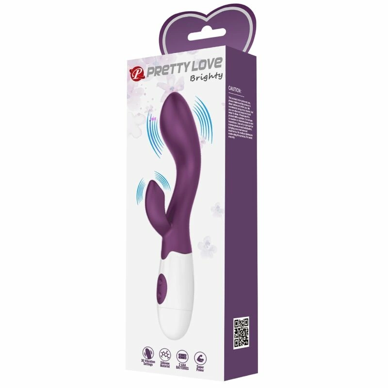 Pretty Love Brighty Dual Vibrating System Silicone Purple 210mm