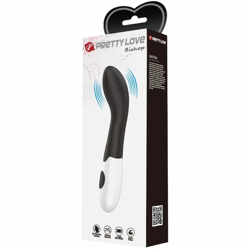 Pretty Love Bishop G-Spot Vibrator 30 Modes Black ABS Silicone
