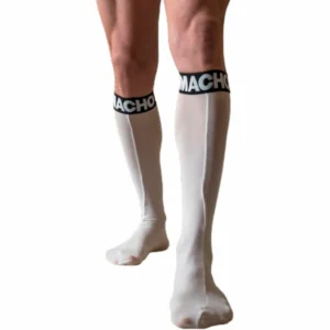 Macho Thin Semi-Transparent Socks One Size White - Ergonomic Design