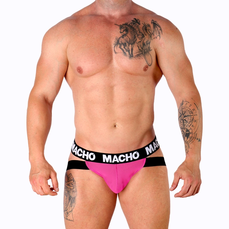 Macho MX28FR Jockstrap Pink Neon M - Anatomical Sports Underwear
