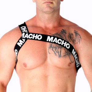 Macho Roman Harness White L/XL - Adjustable Elastic Fashion Accessory