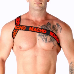 MACHO Roman Harness Red S/M - Adjustable Elastic Fashion Accessory