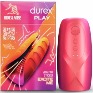 Durex Ride & Vibe Rechargeable Vibrating Sleeve, Textured, Waterproof