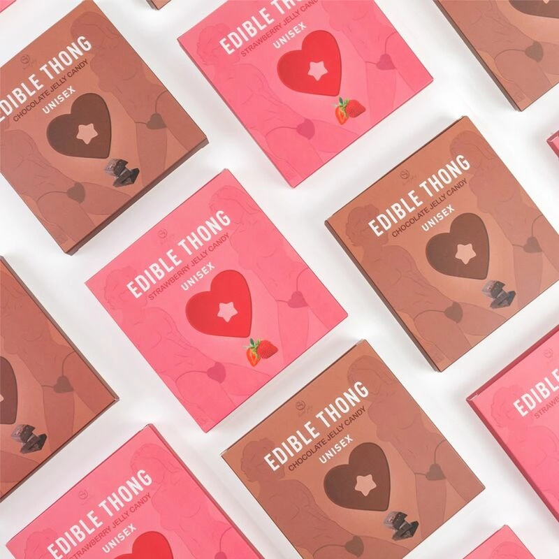 Secret Play Chocolate-Flavored Edible Gummy Thong, Heart-Shaped, Unisex