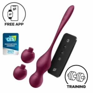 Satisfyer Love Birds Vary Vibrating Exercise Balls Wine Red App-Controlled