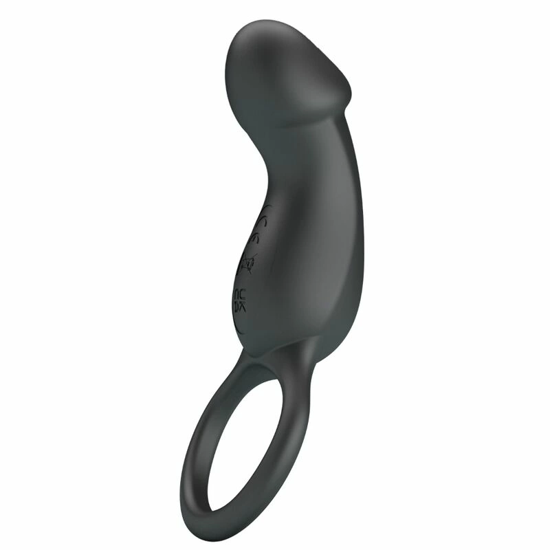 Pretty Love Trae Black Vibrating Ring with Silicone Stimulator