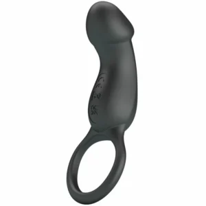 Pretty Love Trae Black Vibrating Ring with Silicone Stimulator