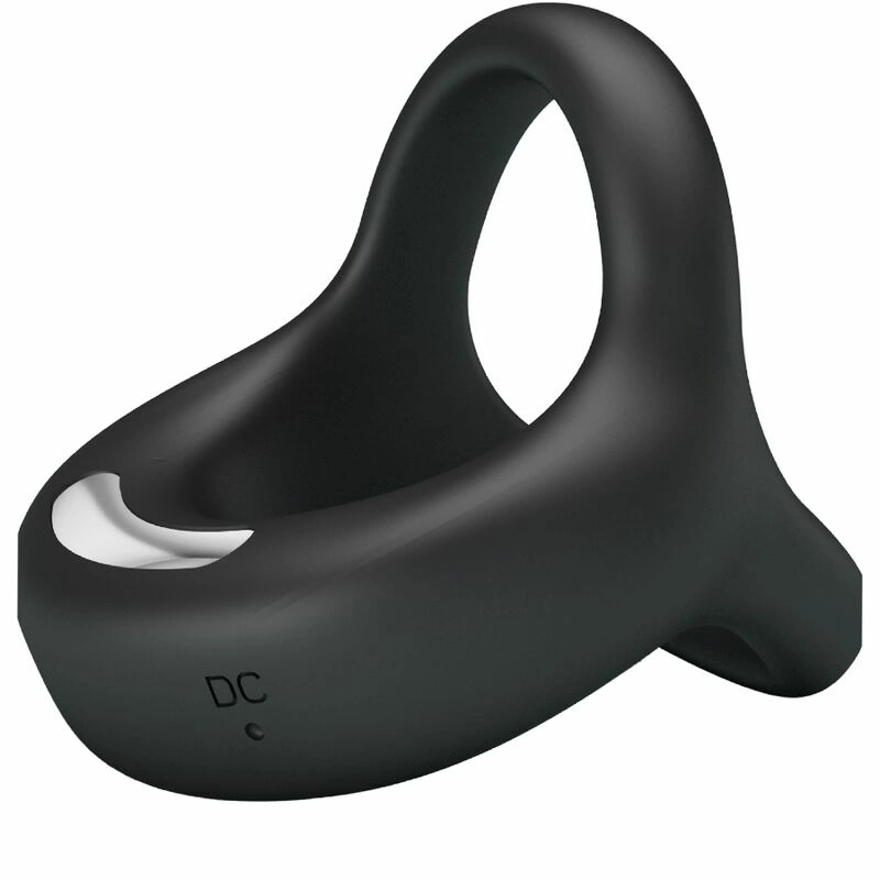 Pretty Love Elliott Black Silicone Vibration Ring with 10 Modes, Waterproof