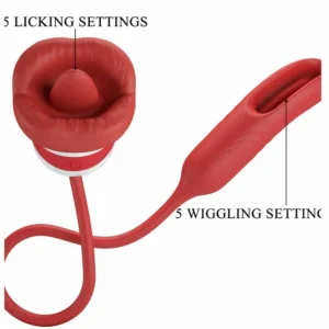 „Romance Alyss Red“ dvigubo veiksmo intymus prietaisas su rožių dizainu, USB