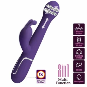 Pretty Love Dejon 3-in-1 Intimate Machine, Dual Motor, Purple, USB