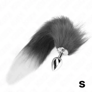 KINK Intimate Plug S Grey & White Synthetic Tail 7x3cm Tail 40cm