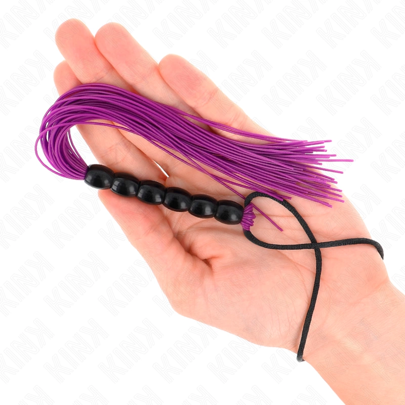 KINK mini silikoninis plaktuvas su 6 purpuriniais karoliukais 26 cm – lankstus smūginis įrankis
