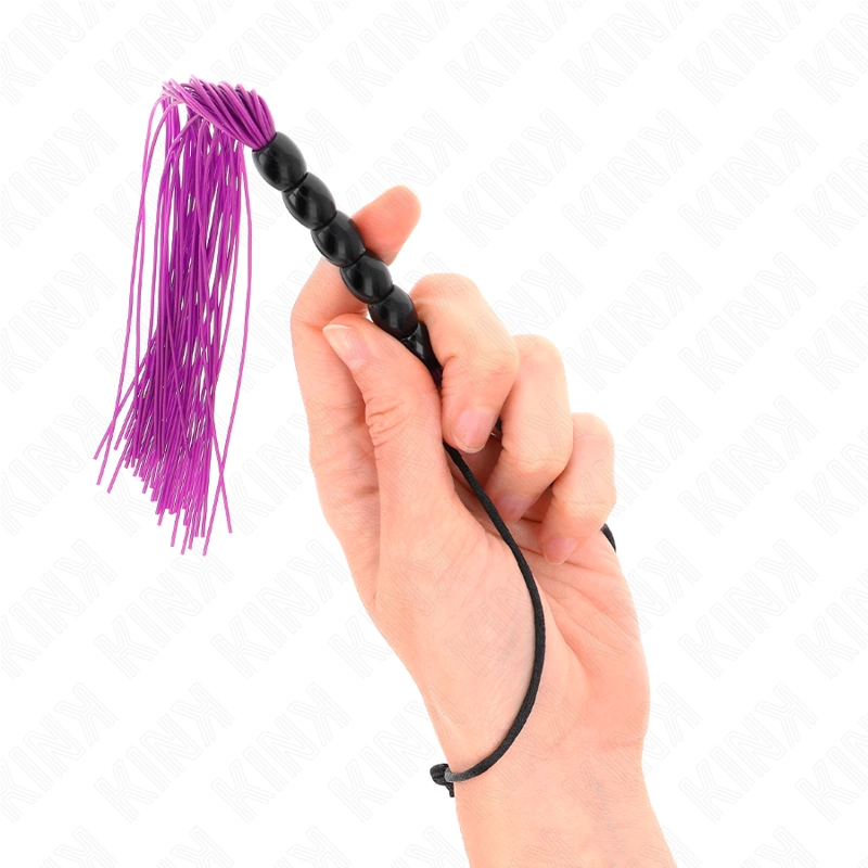 KINK mini silikoninis plaktuvas su 6 purpuriniais karoliukais 26 cm – lankstus smūginis įrankis