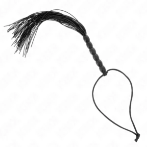 KINK Mini Silicone Whip Black 26cm - Compact Impact Tool with 6 Beads