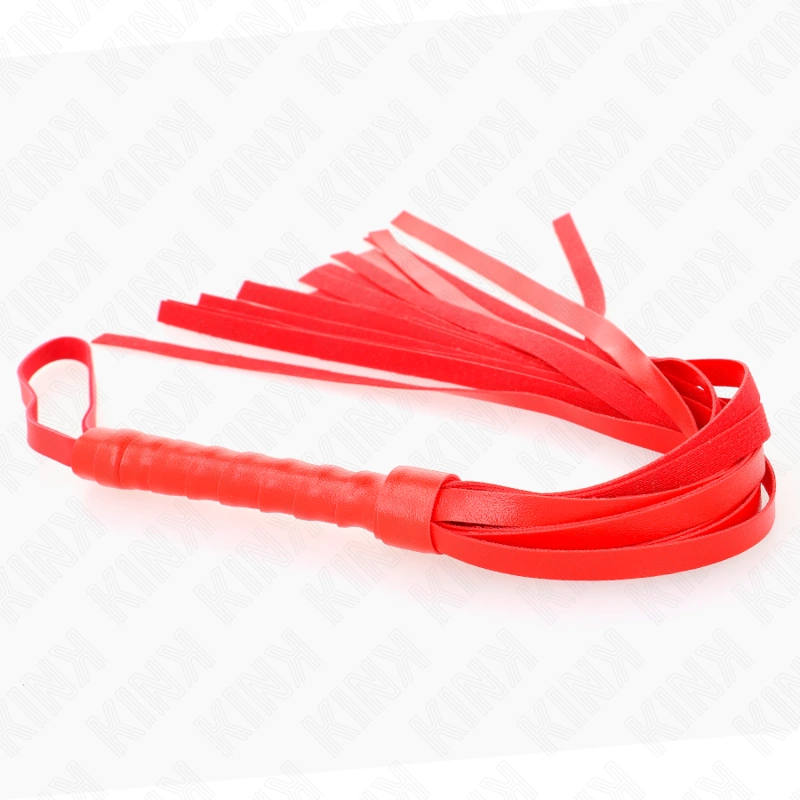 KINK Simple Red whip 45 cm - patvari dirbtinė oda, ergonomiška rankena