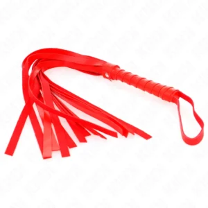 KINK Simple Red Whip 45 cm - Durable Faux Leather, Ergonomic Handle