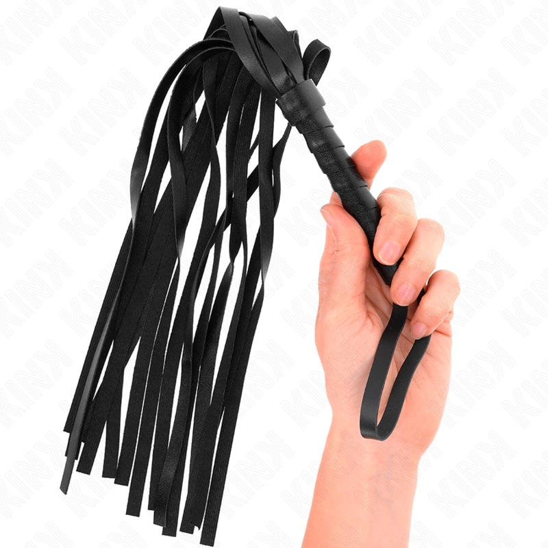 KINK Black Intimate Impact whip 45 cm - Patvarus sintetinis dizainas
