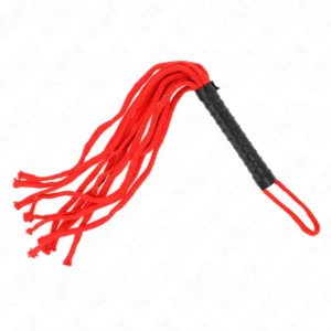 KINK Rojo Rope Whip 56 cm - Durable Multi-Tail Impact Tool, Red