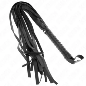 KINK Short Handle Long Tail Whip 70 cm - Black Leather Impact Tool