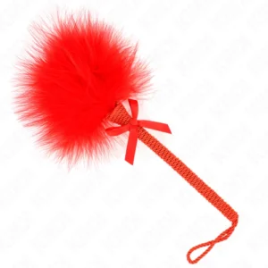 KINK Nylon Rope Wand with Tickle Feathers & Decorative Red Bow 25cm