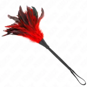 KINK Red Horn-Shape Feather Sensory Duster 36cm - Soft Touch, Elegant Design