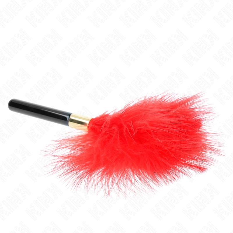 KINK Red Gold Feather Sensory Tickler 18cm - Elegantiška metalinė rankena