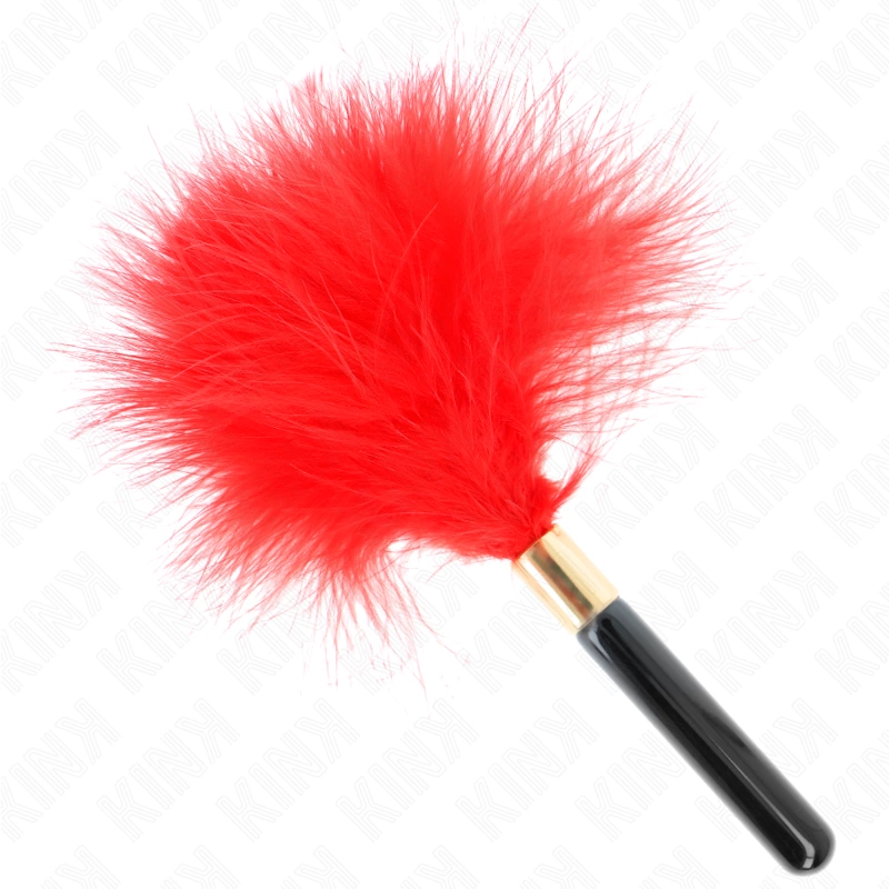 KINK Red Gold Feather Sensory Tickler 18cm - Elegantiška metalinė rankena